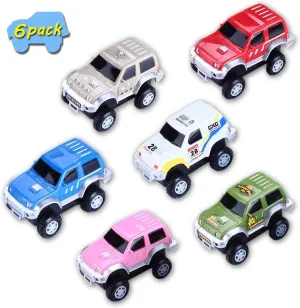VINSOO Track Cars [6-Pack], Tours Race Car with Many Color for Glow Quickly Compatible with Most Tracks Best Gift for Boys and Girls