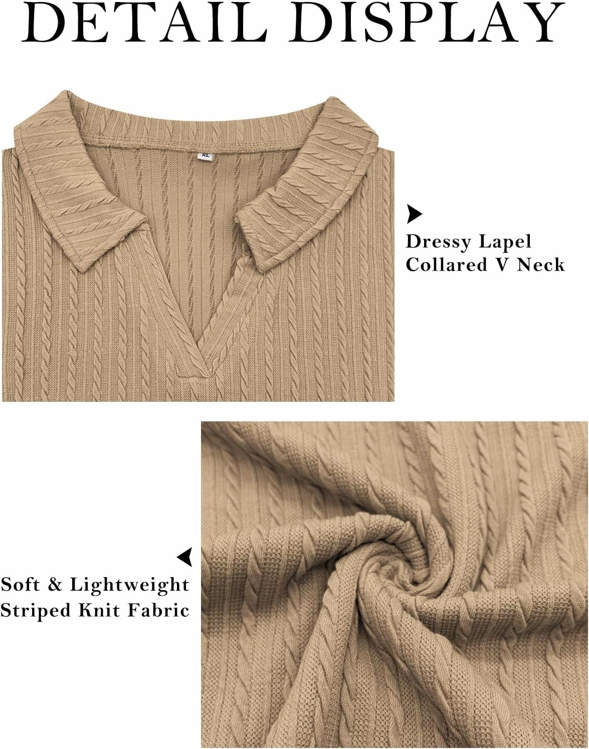 VISLILY Womens-Plus-Size-Tops-2025 Polo V Neck Shirts Lapel Collared Work Blouses Casual Long Sleeve Knit Tunics XL-5XL