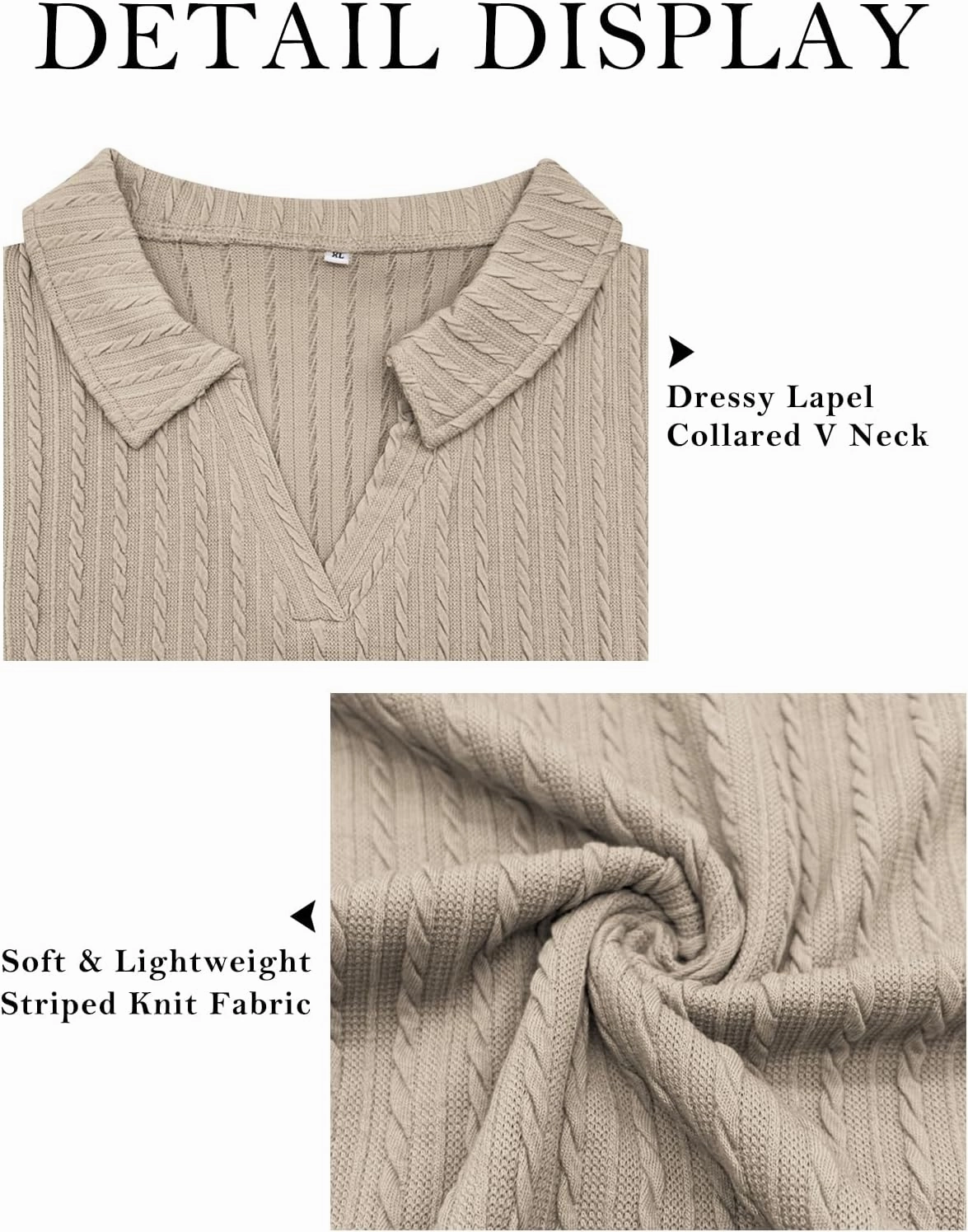 VISLILY Womens-Plus-Size-Tops-2025 Polo V Neck Shirts Lapel Collared Work Blouses Casual Long Sleeve Knit Tunics XL-5XL