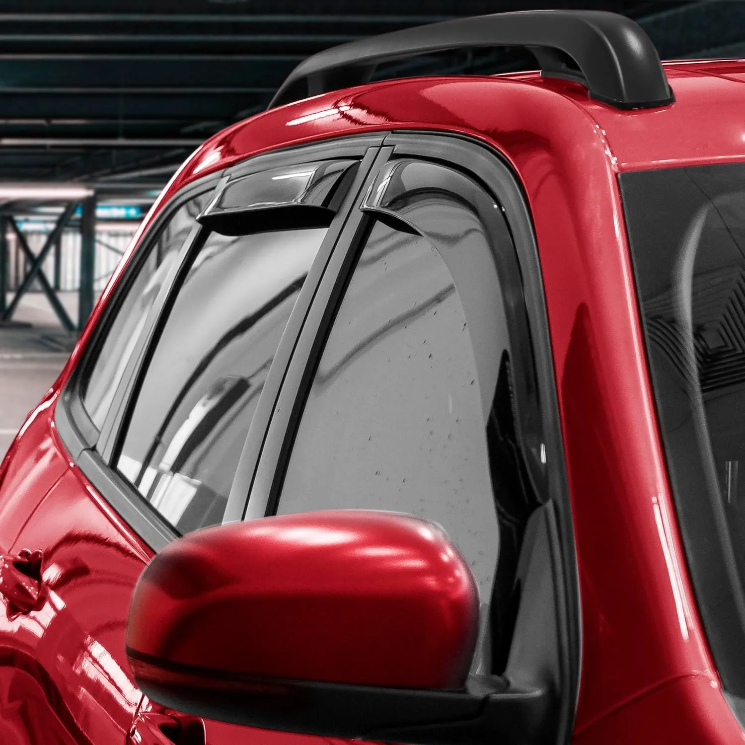 Voron Glass in-Channel Extra Durable Rain Guards for Jeep Cherokee 2014-2023, Window Deflectors, Vent Window Visors, 4 Pieces - 220107