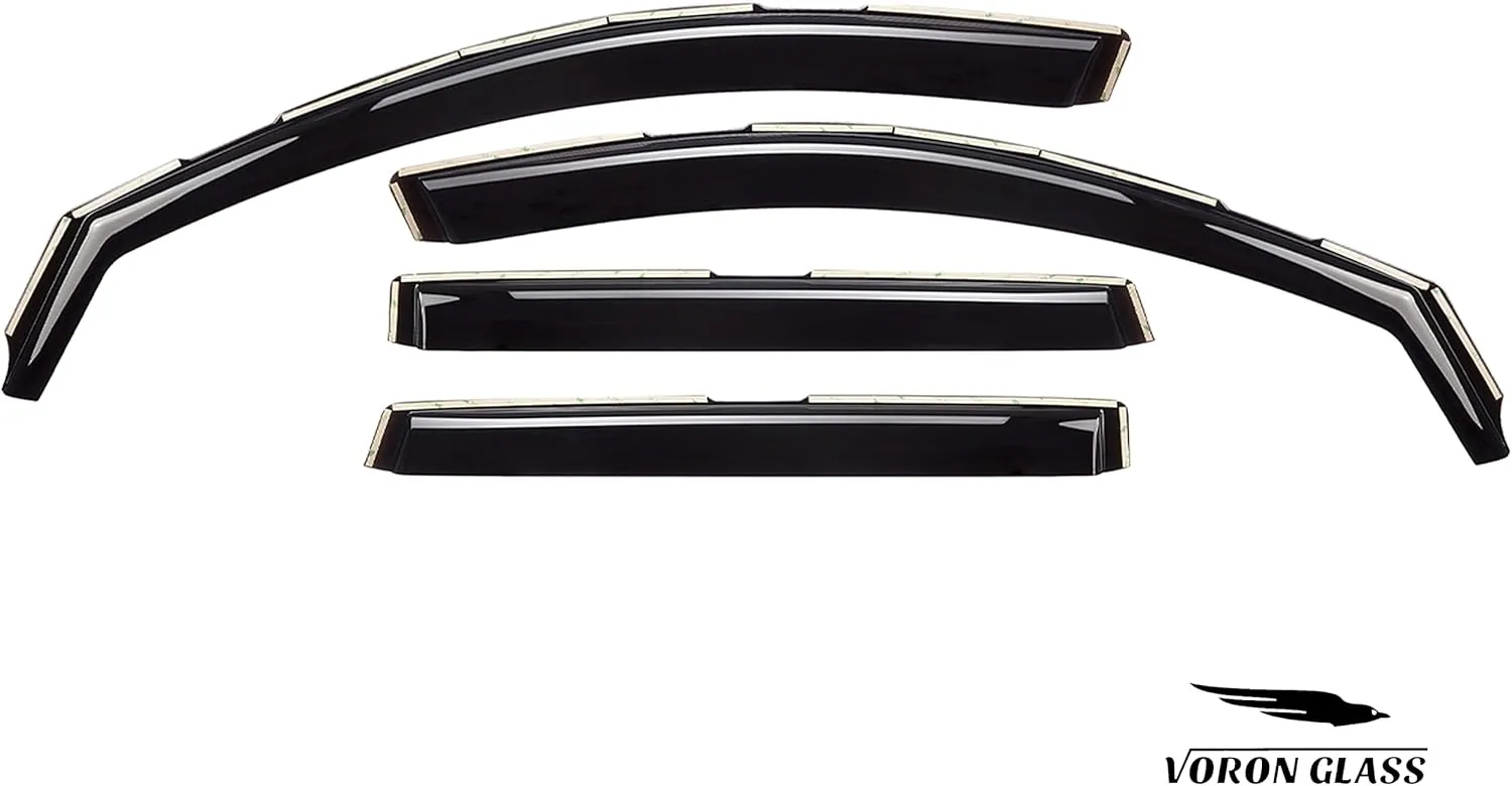 Voron Glass in-Channel Extra Durable Rain Guards for Jeep Cherokee 2014-2023, Window Deflectors, Vent Window Visors, 4 Pieces - 220107
