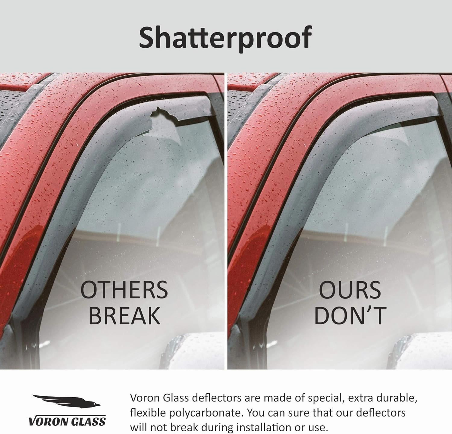Voron Glass in-Channel Extra Durable Rain Guards for Hyundai Kona 2018-2023, Window Deflectors, Vent Window Visors, 4 Pieces - 200478