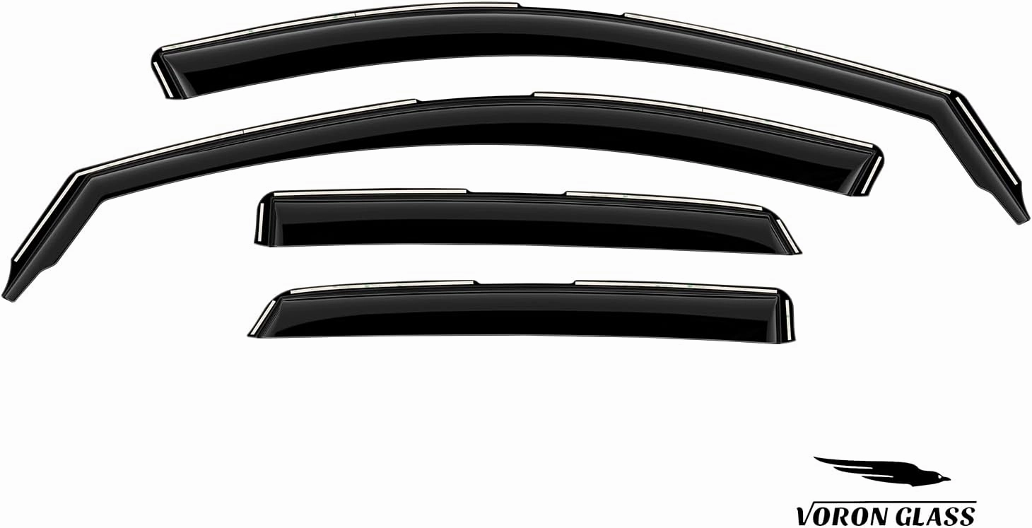 Voron Glass in-Channel Extra Durable Rain Guards for Hyundai Kona 2018-2023, Window Deflectors, Vent Window Visors, 4 Pieces - 200478
