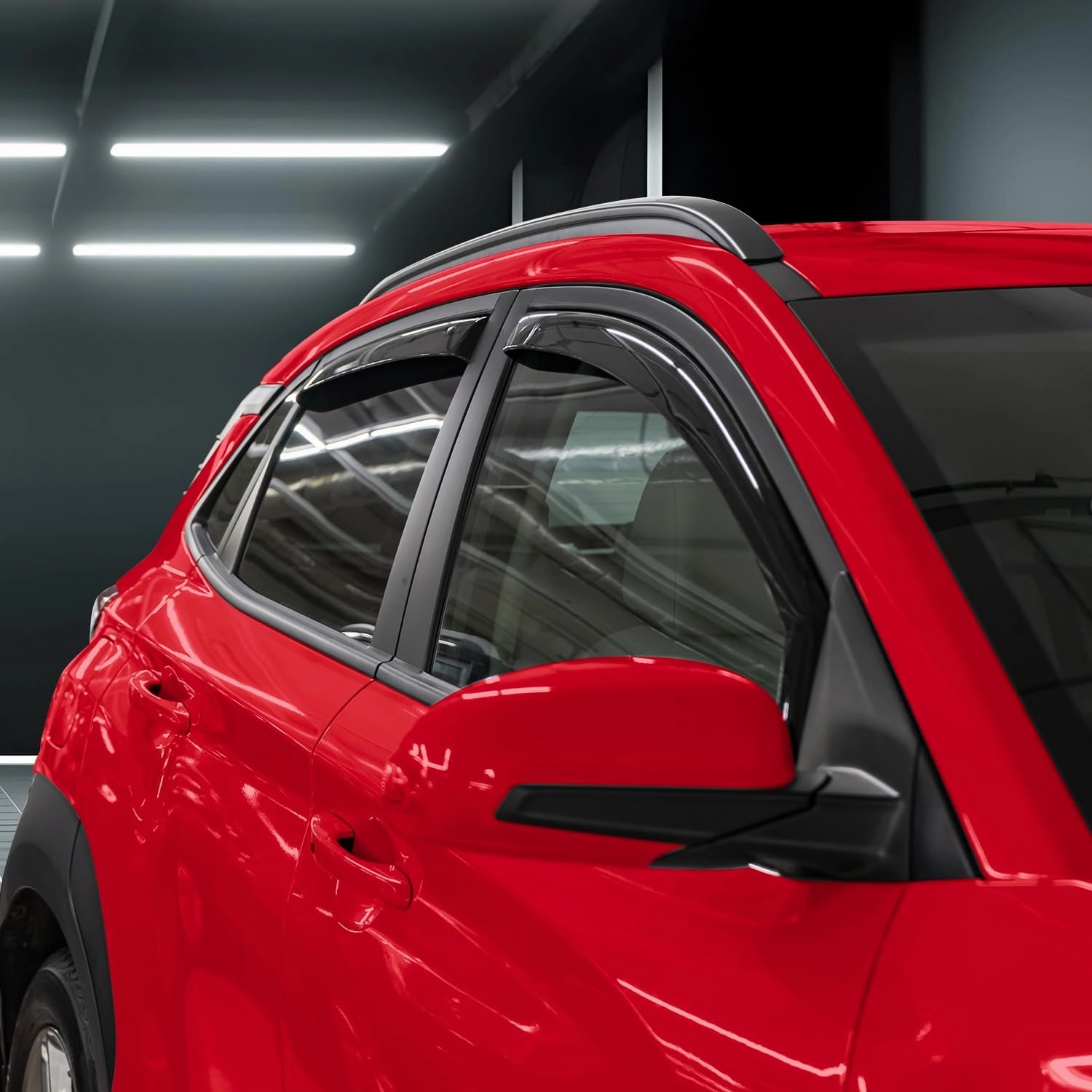 Voron Glass in-Channel Extra Durable Rain Guards for Hyundai Kona 2018-2023, Window Deflectors, Vent Window Visors, 4 Pieces - 200478