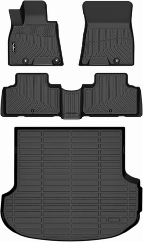 Wailtnb-Floor Mats & Cargo Liner for Genesis GV80 2021-2024 5 Seats Gas Model (Not G80) Waterproof Durable All Weather Automotive Floor Liner Custom Fit for GV80 Accessories Black