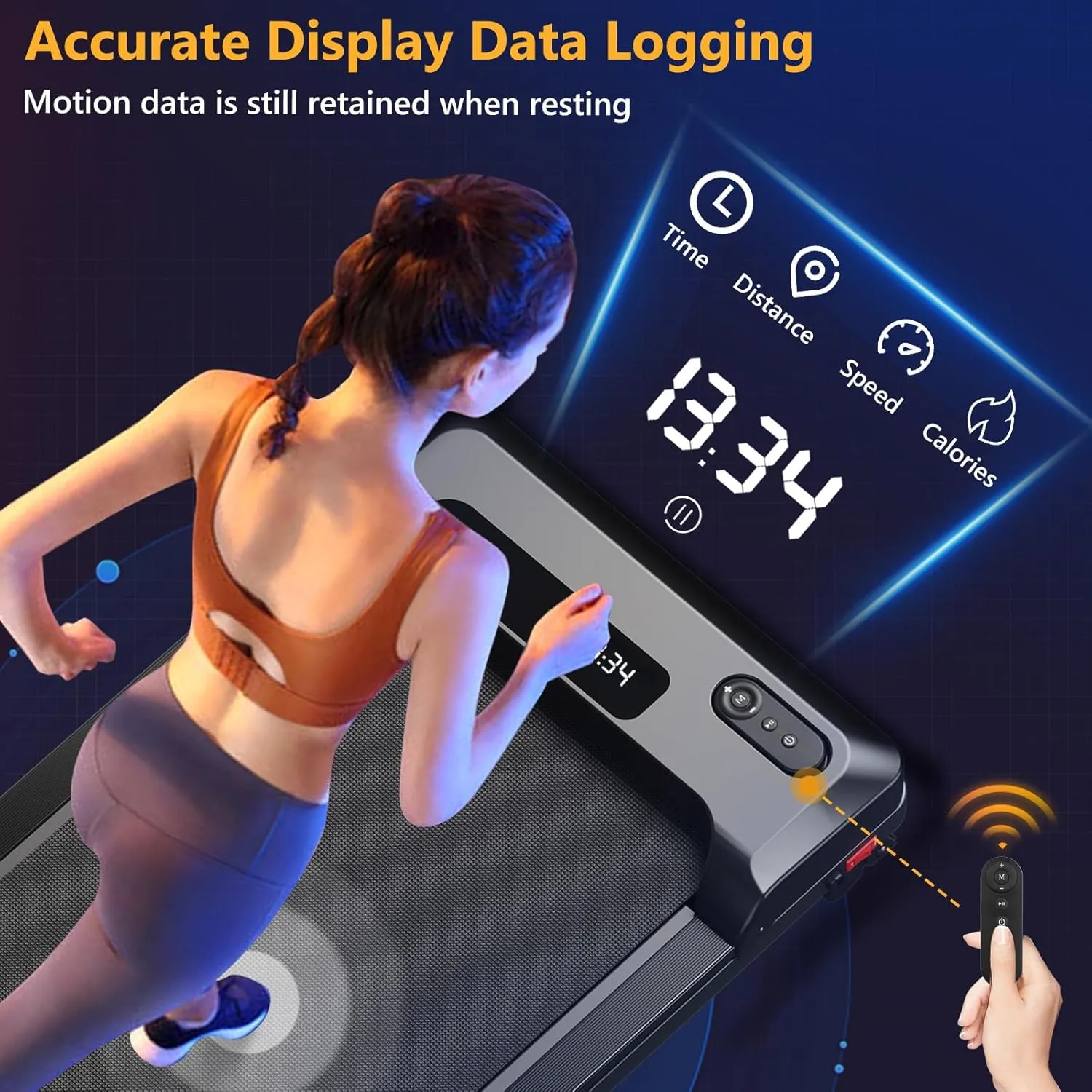 Walking Pad with Incline, 4 in 1 Under Desk Treadmill for Walking and Jogging, Portable Walking Treadmill with Remote Control Lanyard for Home, 2.5HP Low-Noise Desk Treadmill in LED Display