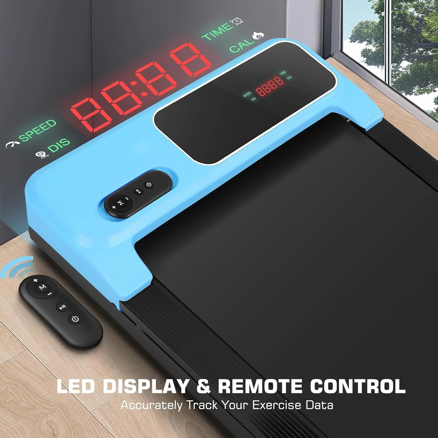 Walking Pad Treadmill - 2.5HP Quiet Under Desk Treadmill with Wide Running Belt, Portable Treadmills for Home/Office Small, LED Display & Remote Control for Walking, Jogging, Running