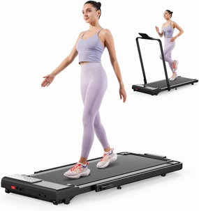 Walking Pad Treadmill with Handle bar, 3.0HP Small Foldable Treadmills for Home with APP Remote Control and LED Display, 7.5MPH Portable Treadmill 300 Lbs Capacity