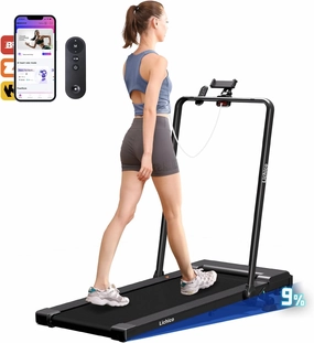 Walking Pad Treadmill with Incline Under Desk for Home and Office, 8.7MPH Compact Portable Folding Treadmill with Handle Bar, 3.0HP Quiet Brushless Motored, Remote and Smart App Control