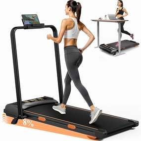 Walking Pad Treadmill With Incline, Under Desk for Home Office, Portable 2.5HP, 300 lbs Capacity, APP/Remote Control, LED Displays, Manual Incline(M)