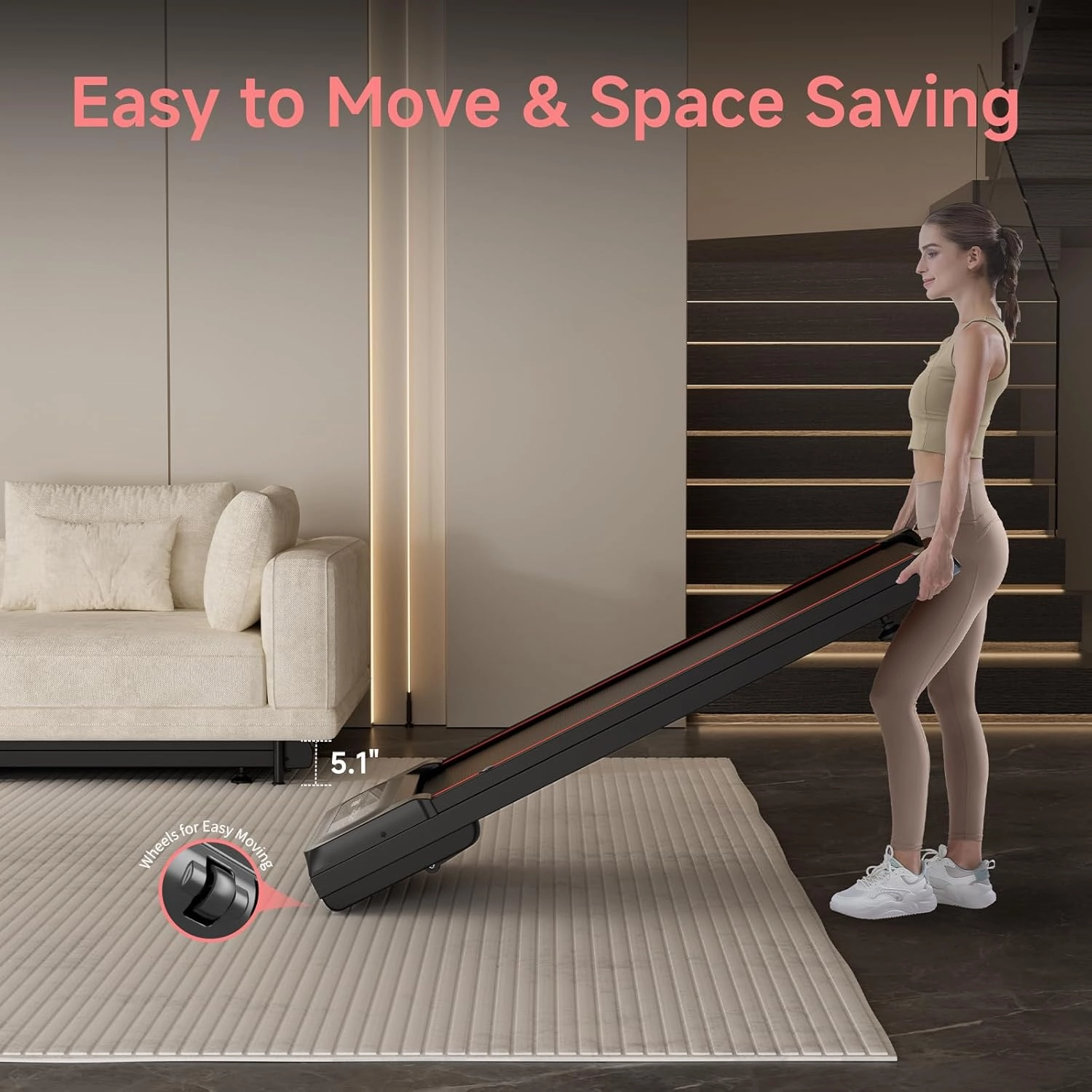 Walking Pad with Auto Incline, Under Desk Folding Treadmill with Remote Control and LED Display for Home Office, 2.5HP Portable Walking Jogging Running Machine, 300 LB Capacity