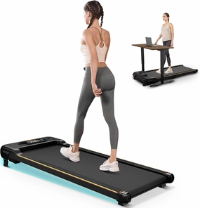 Walking Pad with Incline, Under Desk Treadmill for Home Office, 2.5HP Portable Treadmills with Panel & Remote Control, 4 in 1 Walking Running Machine Manual Incline, Compact Treadmill 265LB Capacity