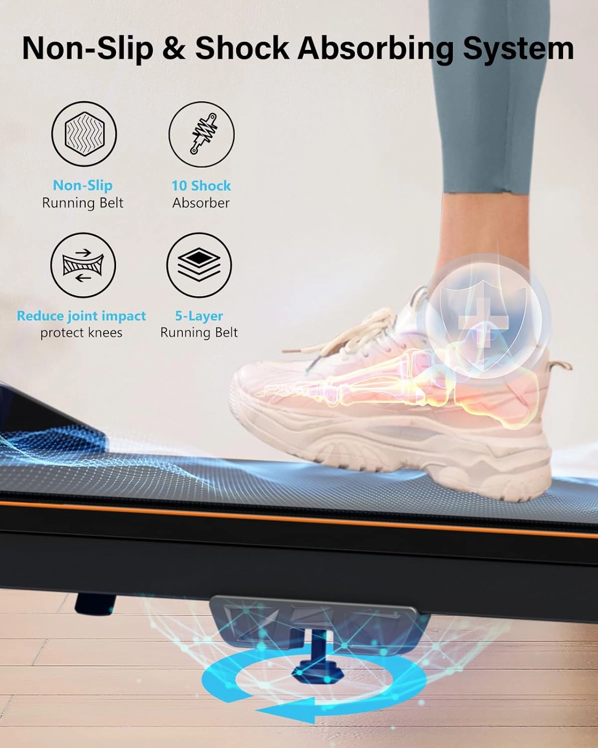 Walking Pad with Incline, Under Desk Treadmill, Portable Treadmills for Home Office, 4 in 1 Walking Running Machine Manual Incline, Compact Treadmill 265LB Capacity with Remote Control