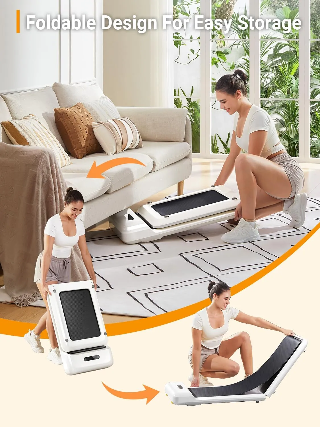 WALKINGPAD C2 Folding Walking Pad, Under Desk Treadmill for Home/Office, Portable Walking Treadmill Ultra Slim Walking Jogging Machine Remote Control LED Display