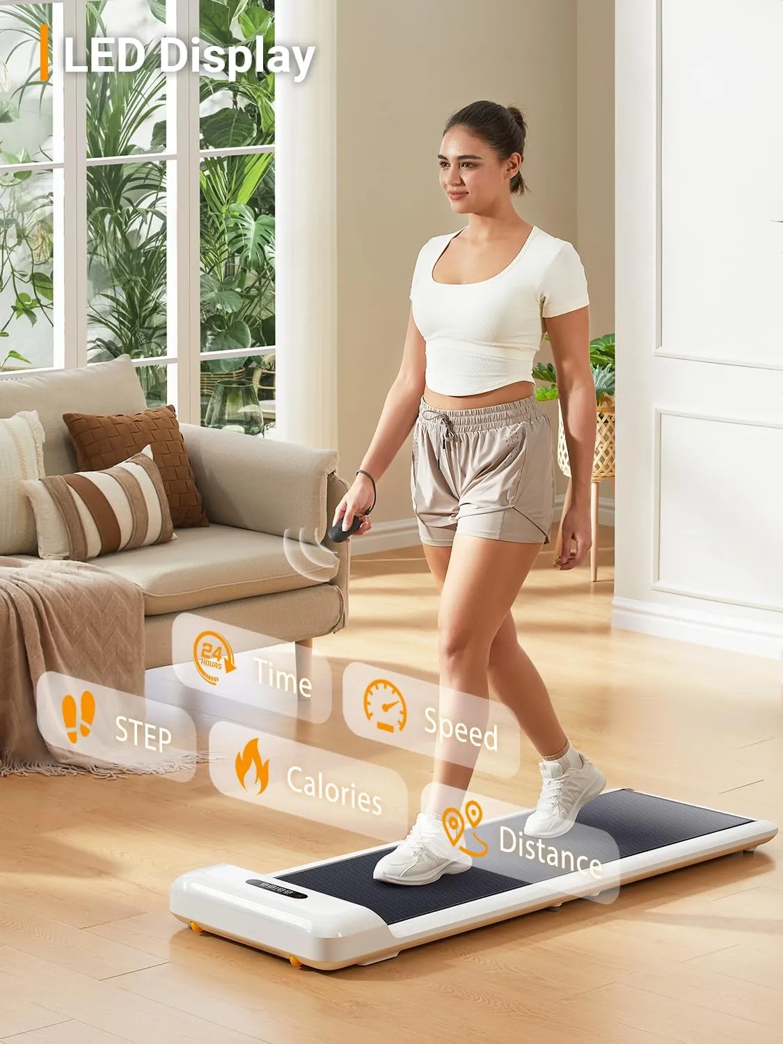 WALKINGPAD C2 Folding Walking Pad, Under Desk Treadmill for Home/Office, Portable Walking Treadmill Ultra Slim Walking Jogging Machine Remote Control LED Display