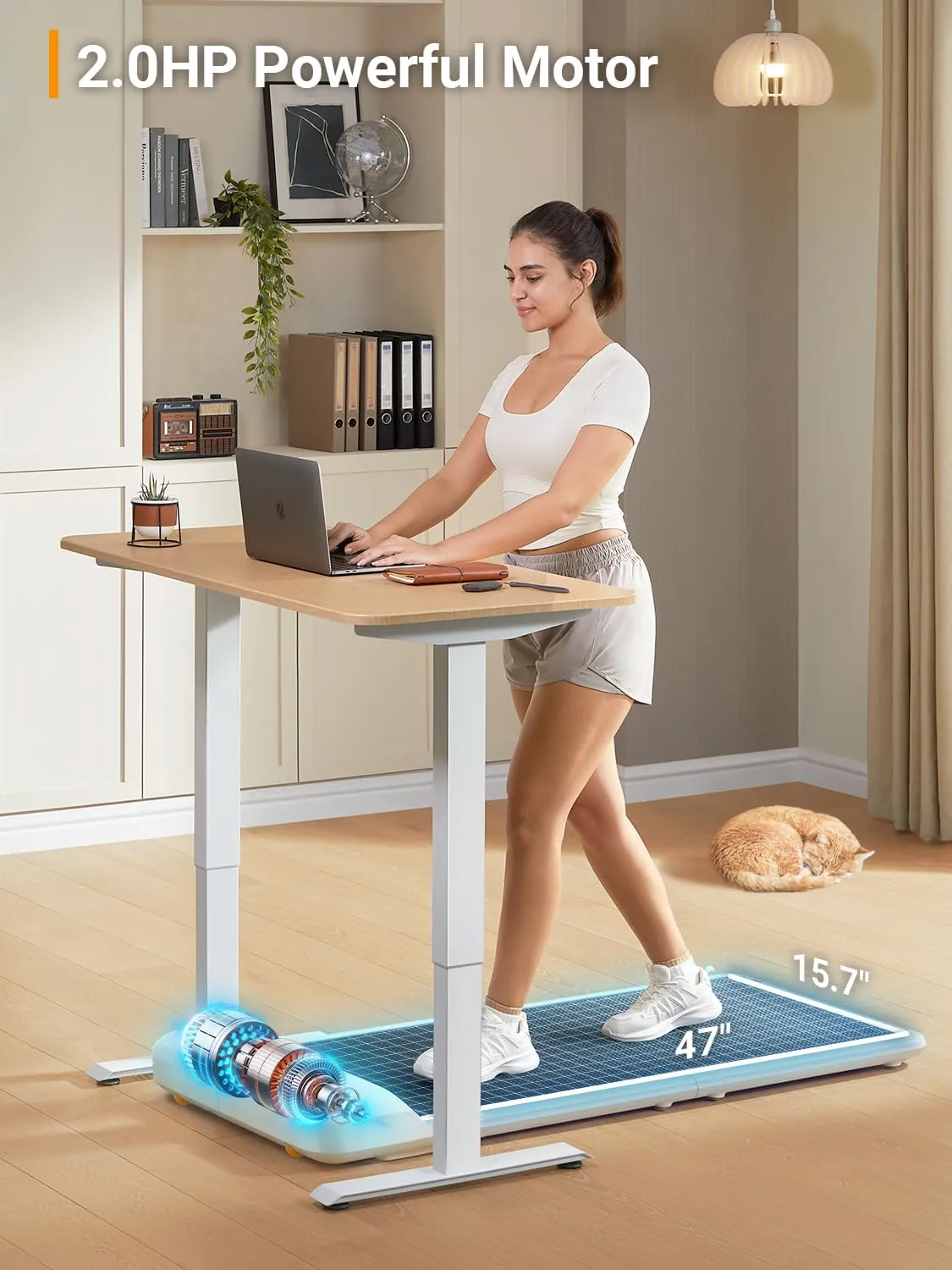 WALKINGPAD C2 Folding Walking Pad, Under Desk Treadmill for Home/Office, Portable Walking Treadmill Ultra Slim Walking Jogging Machine Remote Control LED Display