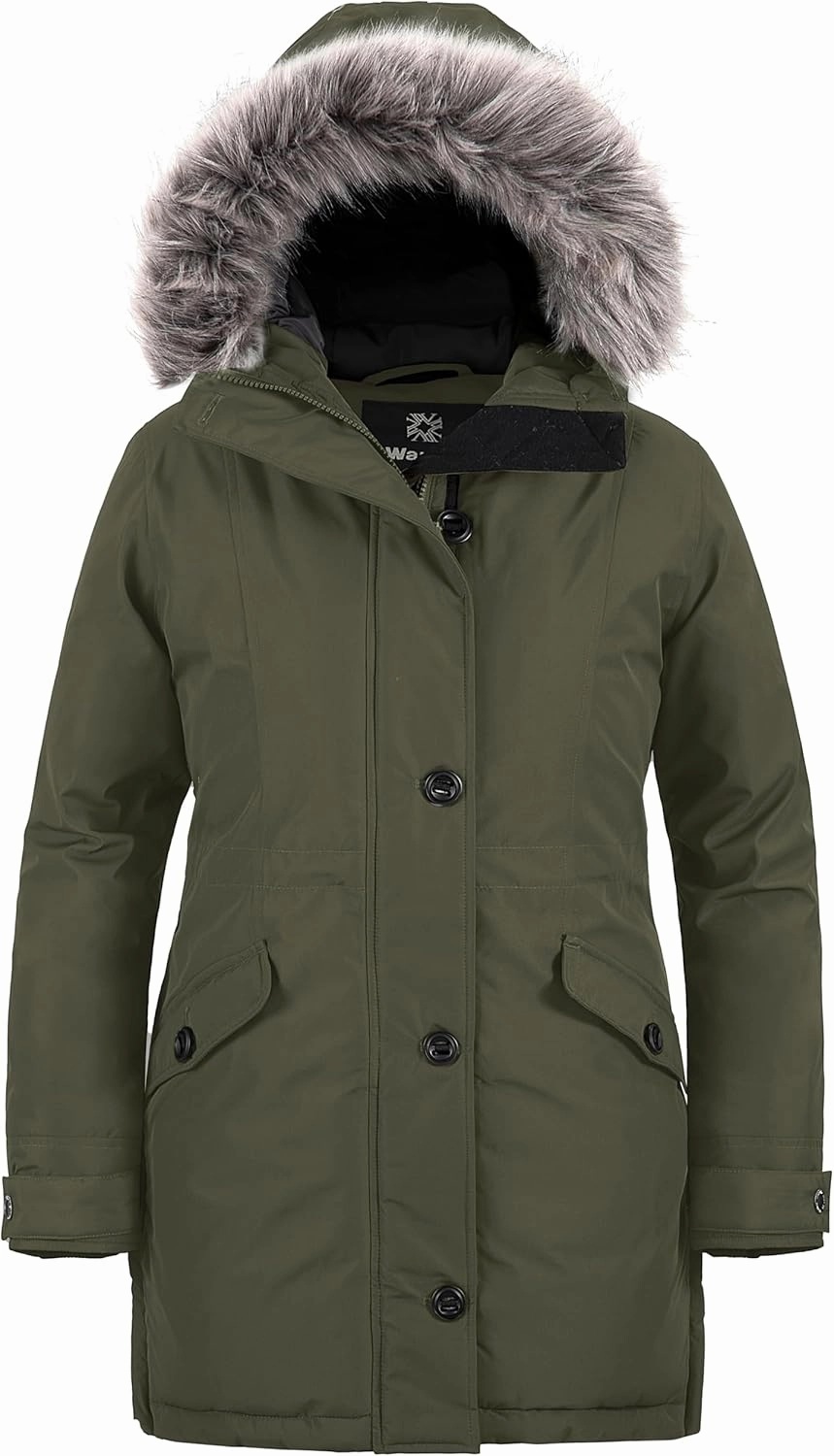 wantdo Women's Plus Size Winter Coat Warm Long Puffer Coat Thicken Parka Jacket with Hood