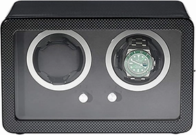 Watch Winder Black Carbon Fiber Watch Shaker with Door Frame Mechanical Watch Automatic Winding Device Silent Motor Rotating Watch Device Watch Storage Box