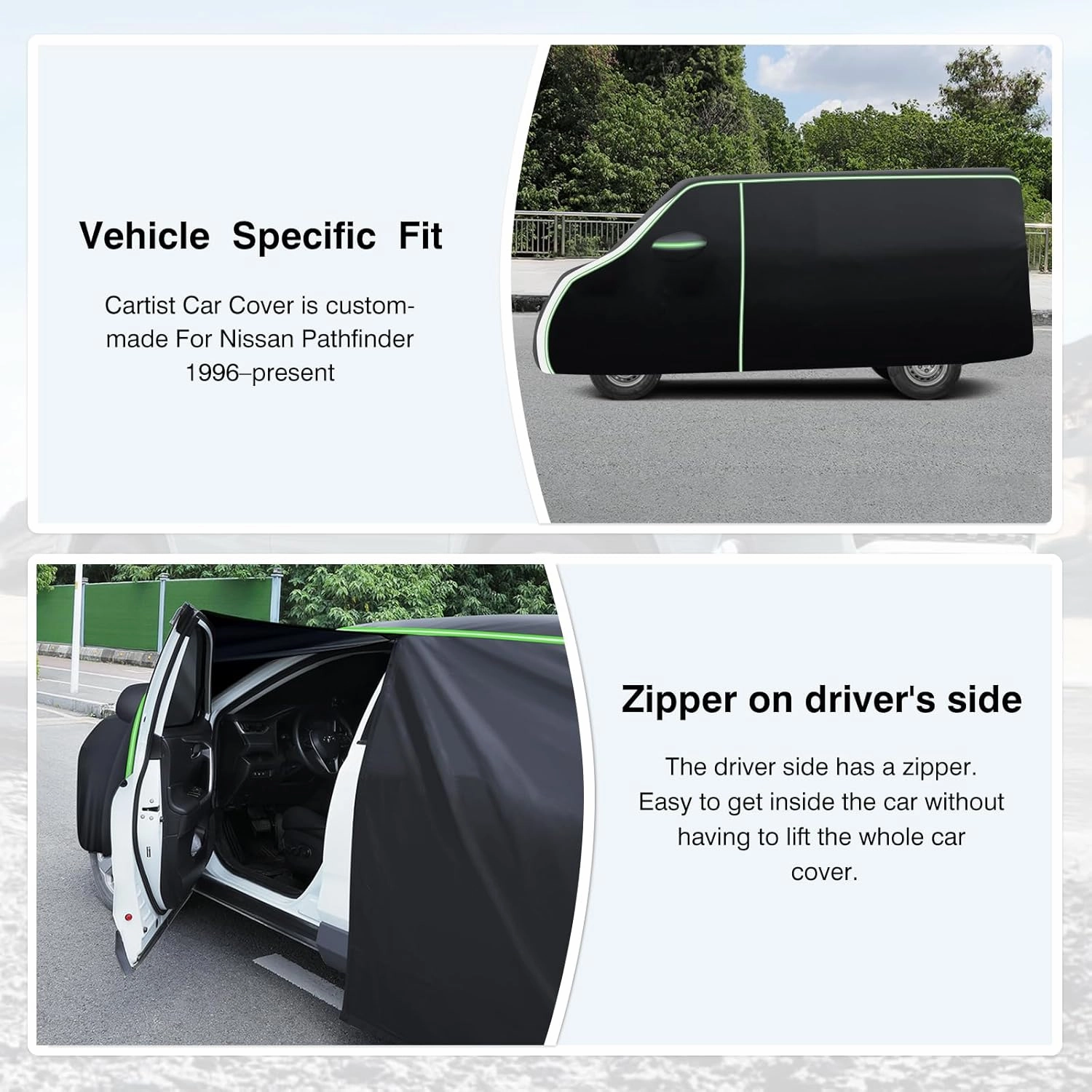Waterproof Full Car Cover Fit for Ram ProMaster 2014-2025 All Weather Van 4-Door Car Covers, Outdoor UV Protection Car Cover for ProMaster Accessories with Zipper & Reflective Safety Strips