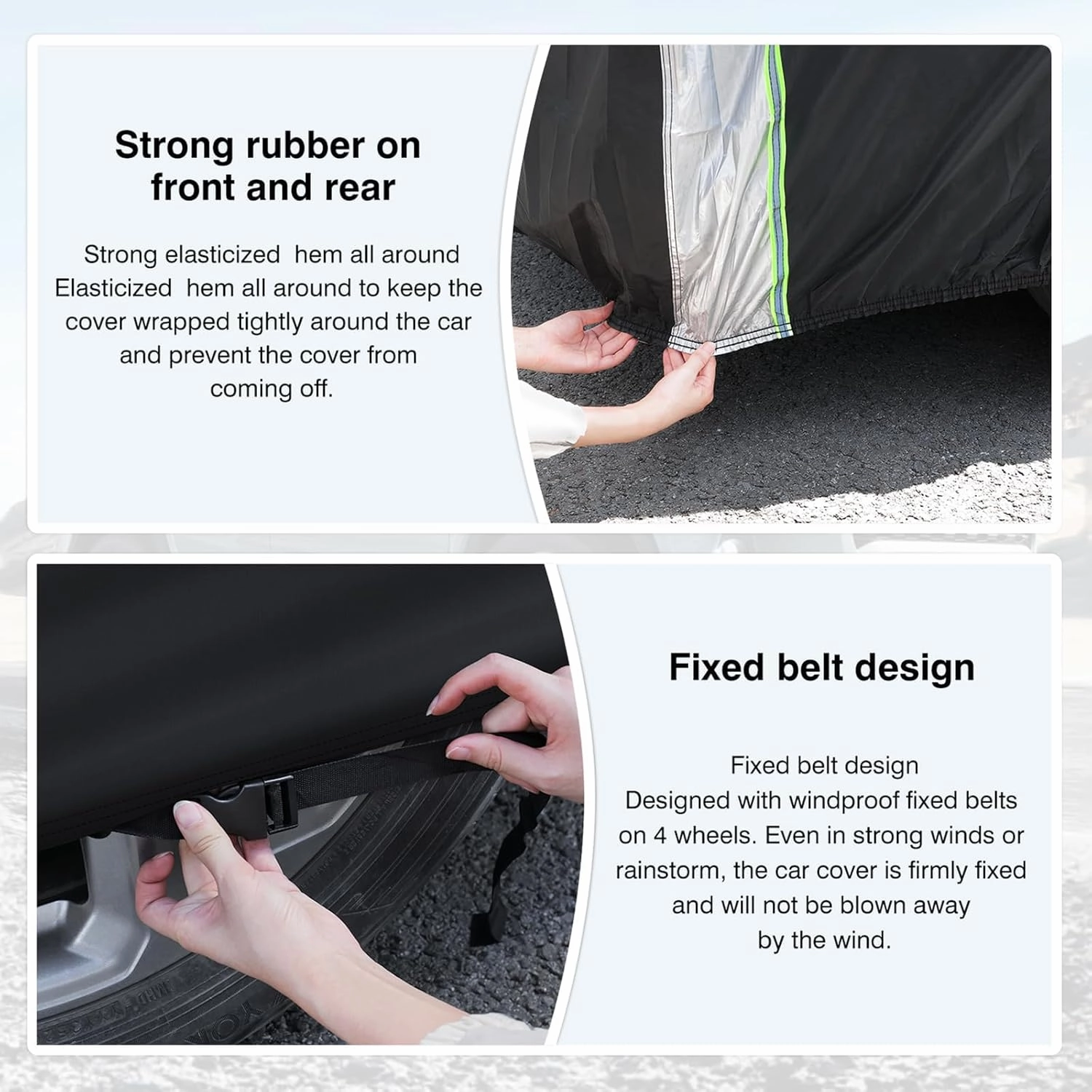 Waterproof Full Car Cover Fit for Ram ProMaster 2014-2025 All Weather Van 4-Door Car Covers, Outdoor UV Protection Car Cover for ProMaster Accessories with Zipper & Reflective Safety Strips