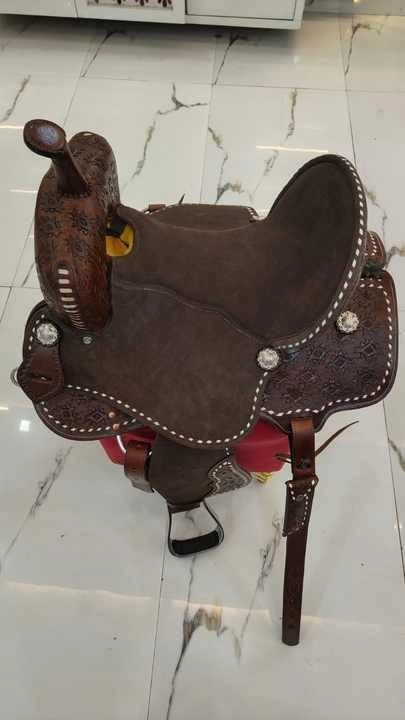 Western Barrel Racing Horse Saddle Wooden Tree Handmade Premium Leather Comfort Horse Trail Equestrian Tooled Carved Horse Riding Saddle Size: 10"-18 inches Seat Available, AS09