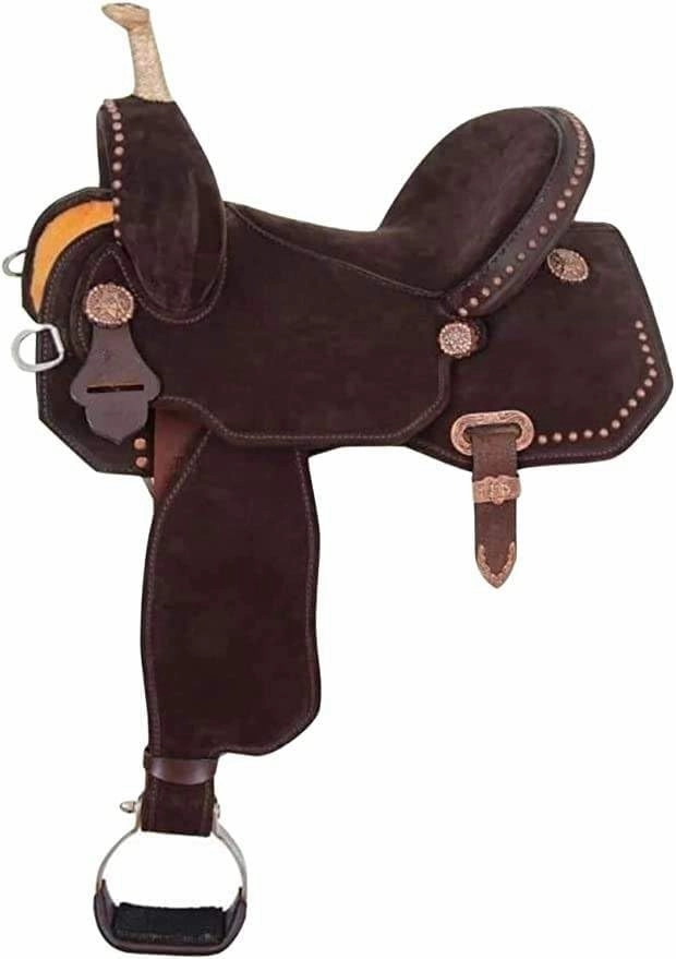 Western Barrel Racing Horse Saddle Wooden Tree Handmade Premium Leather Comfort Horse Trail Equestrian Tooled Carved Horse Riding Saddle Size: 10"-18 inches Seat Available, AS12