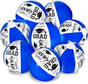 Whaline 12Pcs Graduation Inflatable Beach Balls 11.8 Inch Congrats Grad Beach Ball Pool Party PVC Balls for Swimming Pool Party Summer Water Sand Game