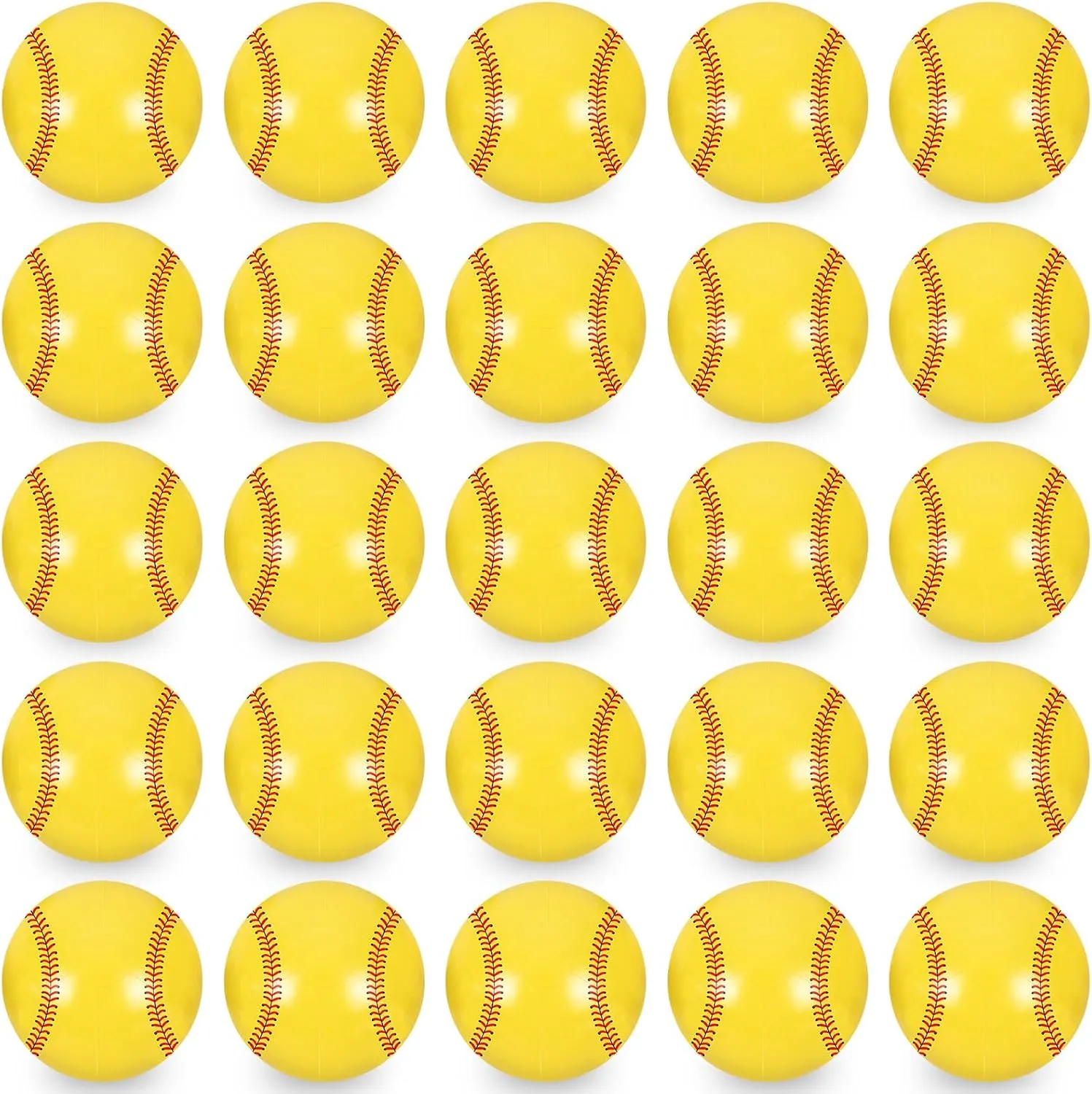 Whaline 25Pcs 16'' Inflatable Beach Balls Pool PVC Balls for Summer Beach Party Decorations Water Sand Game Toy Accessories