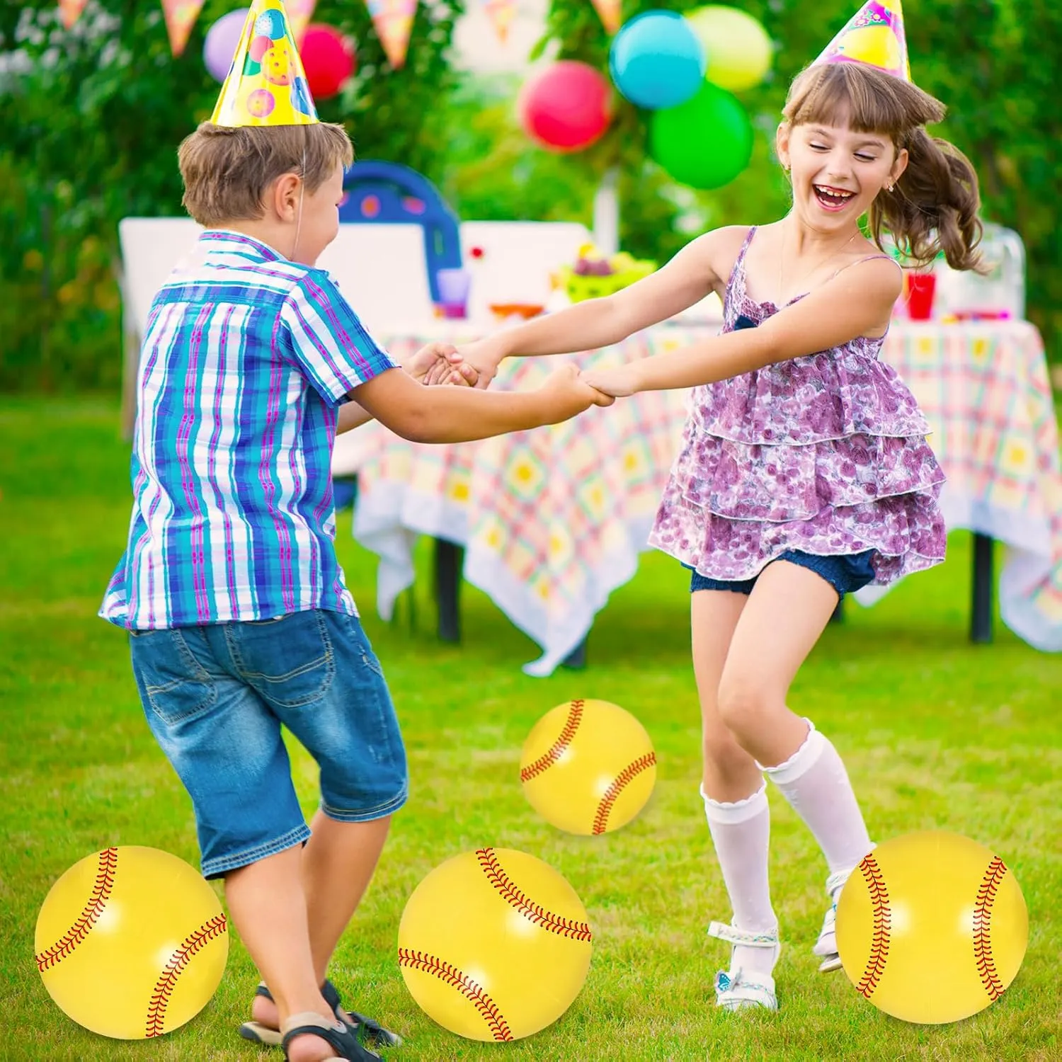Whaline 25Pcs 16'' Inflatable Beach Balls Pool PVC Balls for Summer Beach Party Decorations Water Sand Game Toy Accessories