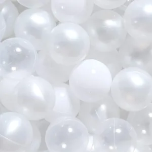 White Balls for Ball Pit with Clear Balls for Baby Ball Pit, for Boys Girls Toddlers Play Tent, 100 Coun