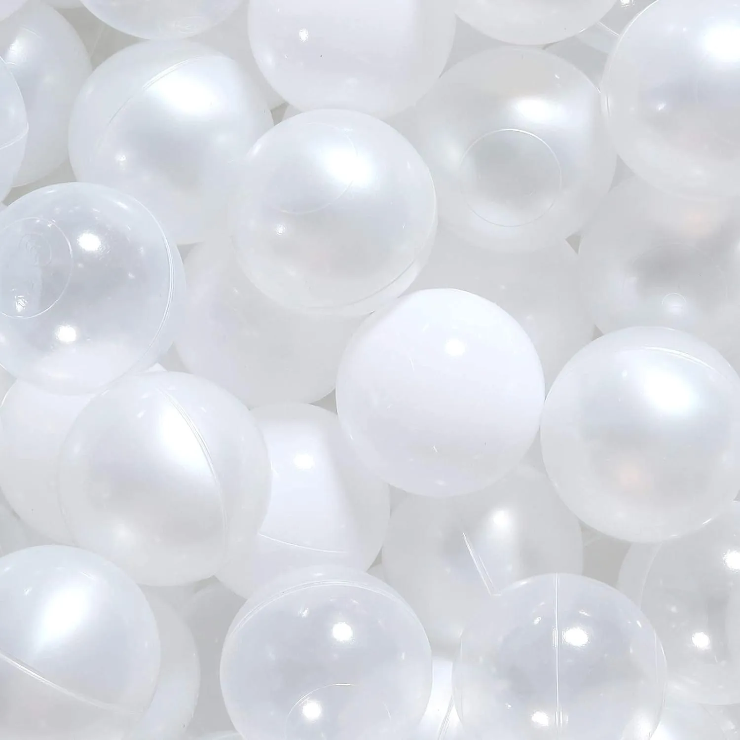 White Balls for Ball Pit with Clear Balls for Baby Ball Pit, for Boys Girls Toddlers Play Tent, 100 Coun