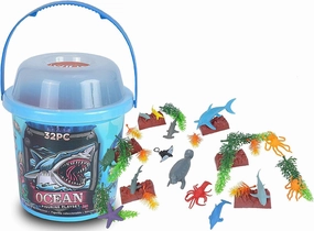 Wild Republic Aquatic Animals, Toy Figures, Tube Animals, Kids Gifts, Ocean Theme Party Supplies, Sea Creatures, 32-Piece Collection