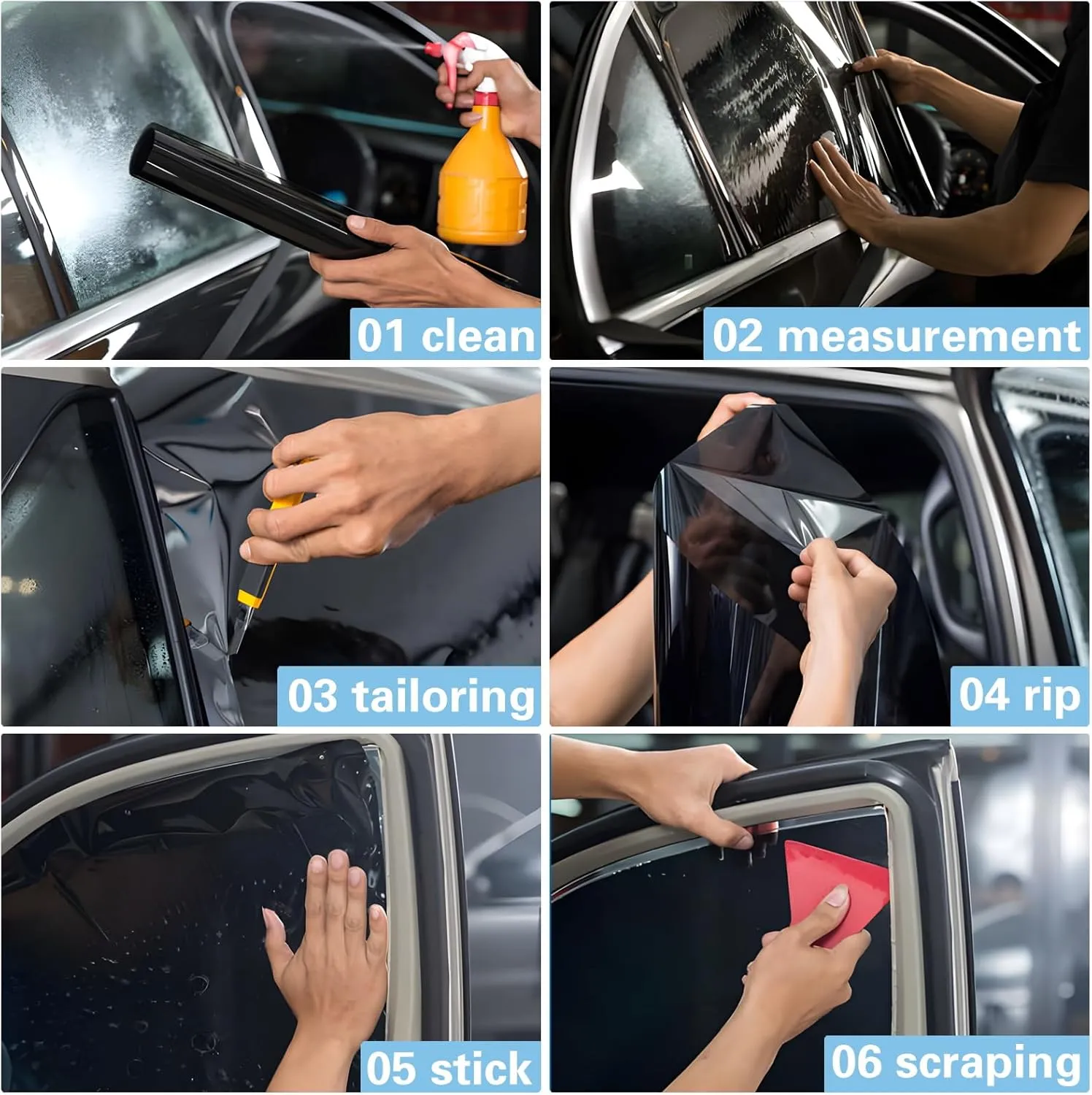 Window Tint Film for Cars, Car Privacy Window Tint Film, Car Shade Front Windshield, Heat & UV Block and Scratch Resistant, Blackout Window Film Auto Car Windshield Sun Shade Roll