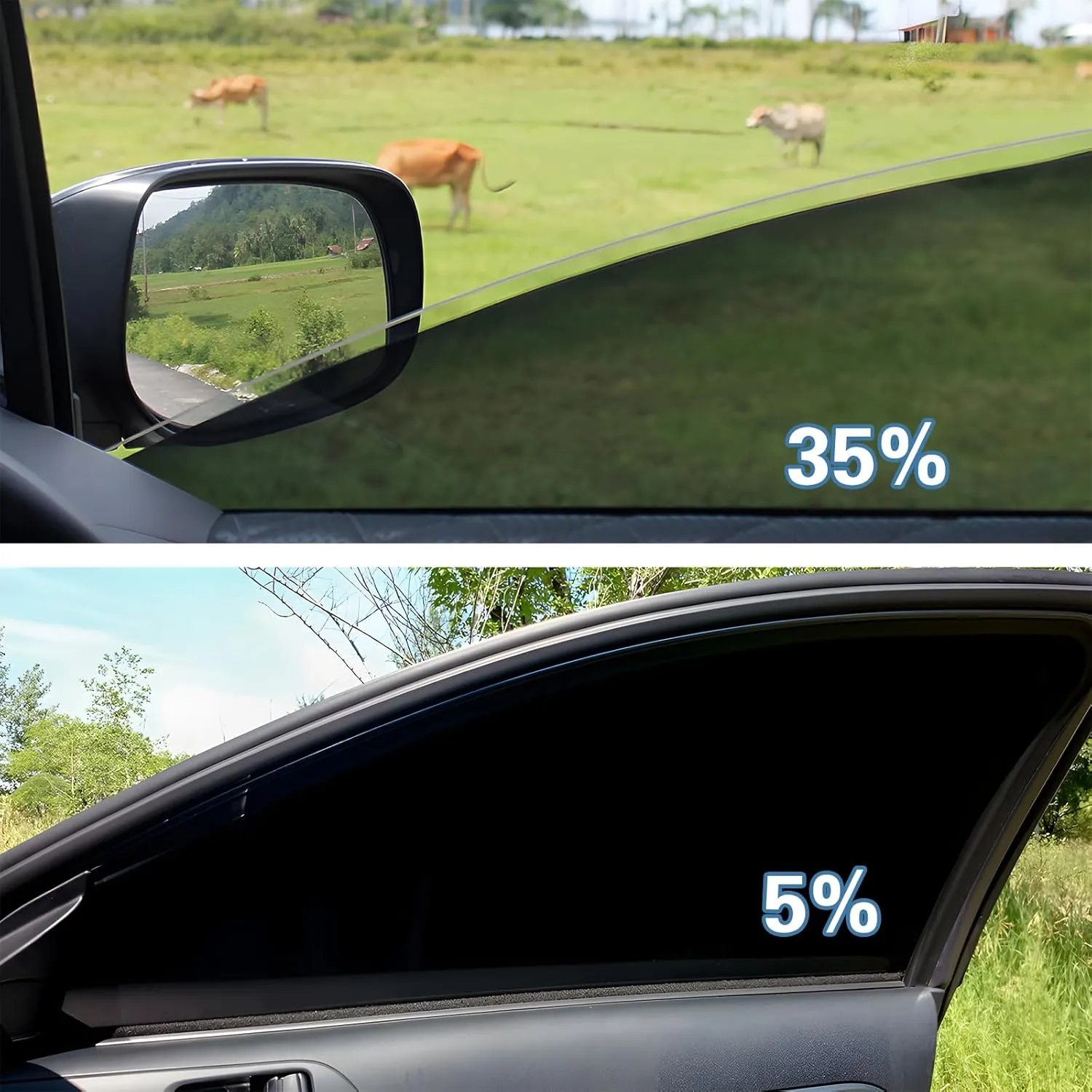 Window Tint Film for Cars, Car Privacy Window Tint Film, Car Shade Front Windshield, Heat & UV Block and Scratch Resistant, Blackout Window Film Auto Car Windshield Sun Shade Roll