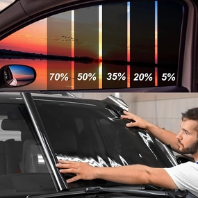 Window Tint Film for Cars, Car Privacy Window Tint Film, Car Shade Front Windshield, Heat & UV Block and Scratch Resistant, Blackout Window Film Auto Car Windshield Sun Shade Roll