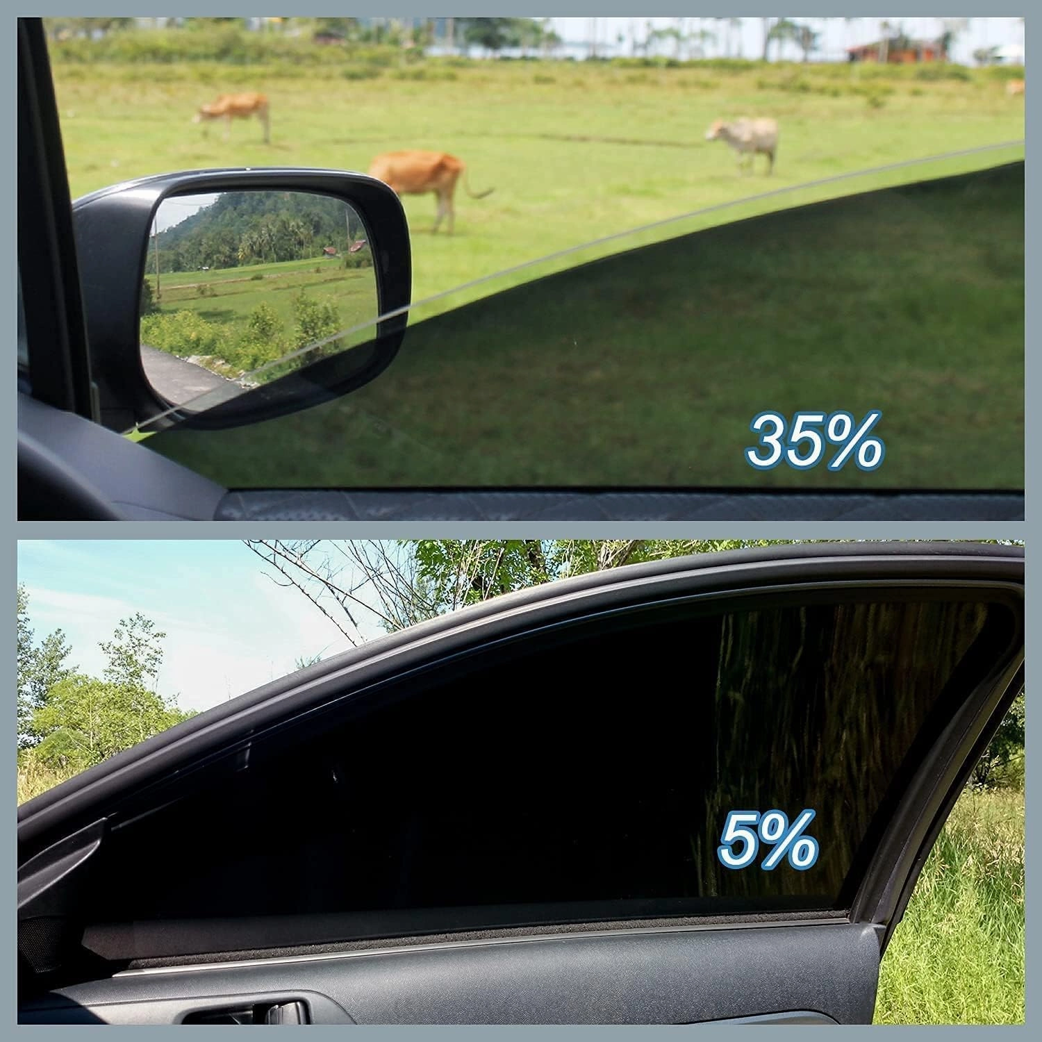 Window Tint Film for Cars, Car Privacy Window Tint Film, Car Shade Front Windshield, Heat & UV Block and Scratch Resistant, Blackout Window Film Auto Car Windshield Sun Shade Roll