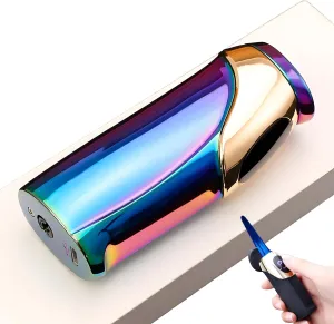Windproof Electric Lighter with Touch Sensitive Case, Touch Sensor Flame Lighter Cool Lighters: 3-Flame Adjustable, USB Charging, LED Display, Suitable for Outdoor, Camping (B)
