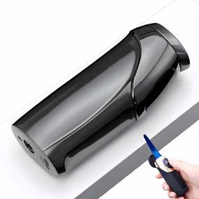 Windproof Electric Lighter with Touch Sensitive Case, Touch Sensor Flame Lighter Cool Lighters: 3-Flame Adjustable, USB Charging, LED Display, Suitable for Outdoor, Camping (C)