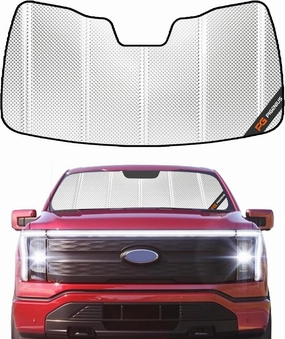 Windshield Sun Shade for 2022-2024 Ford F-150 Lightning. Front Window Sunshade with Storage Bag