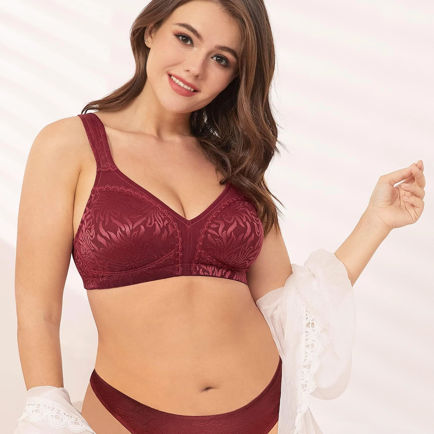 Wingslove Women's Full Coverage Non Padded Comfort Minimizer Wire-Free Bra Plus Size