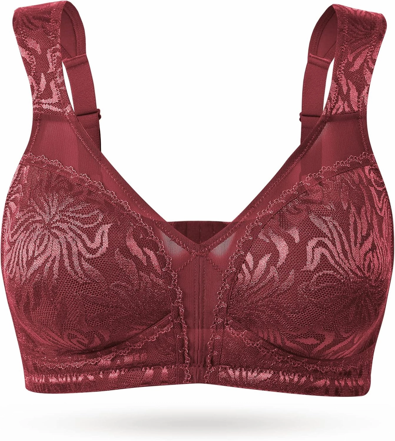 Wingslove Women's Full Coverage Non Padded Comfort Minimizer Wire-Free Bra Plus Size