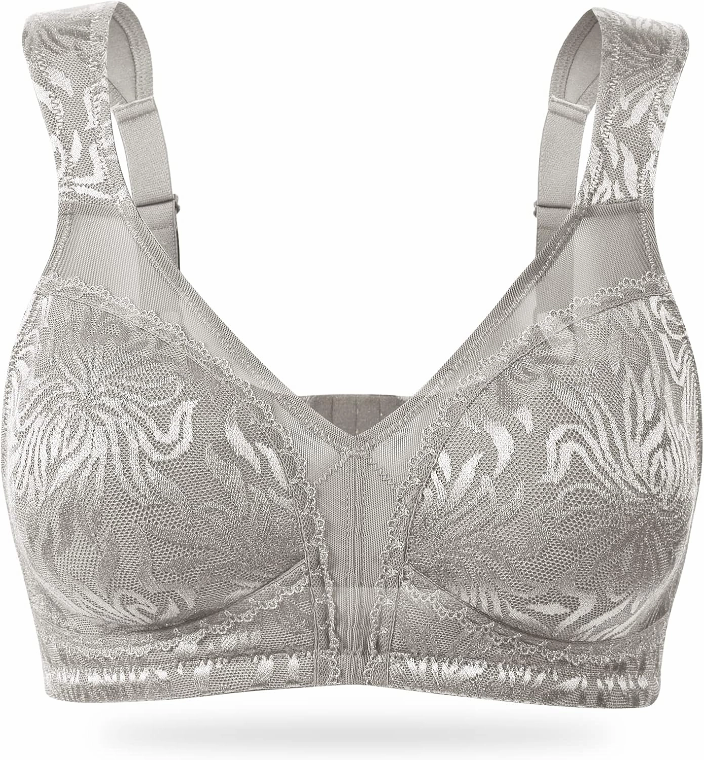 Wingslove Women's Full Coverage Non Padded Comfort Minimizer Wire-Free Bra Plus Size