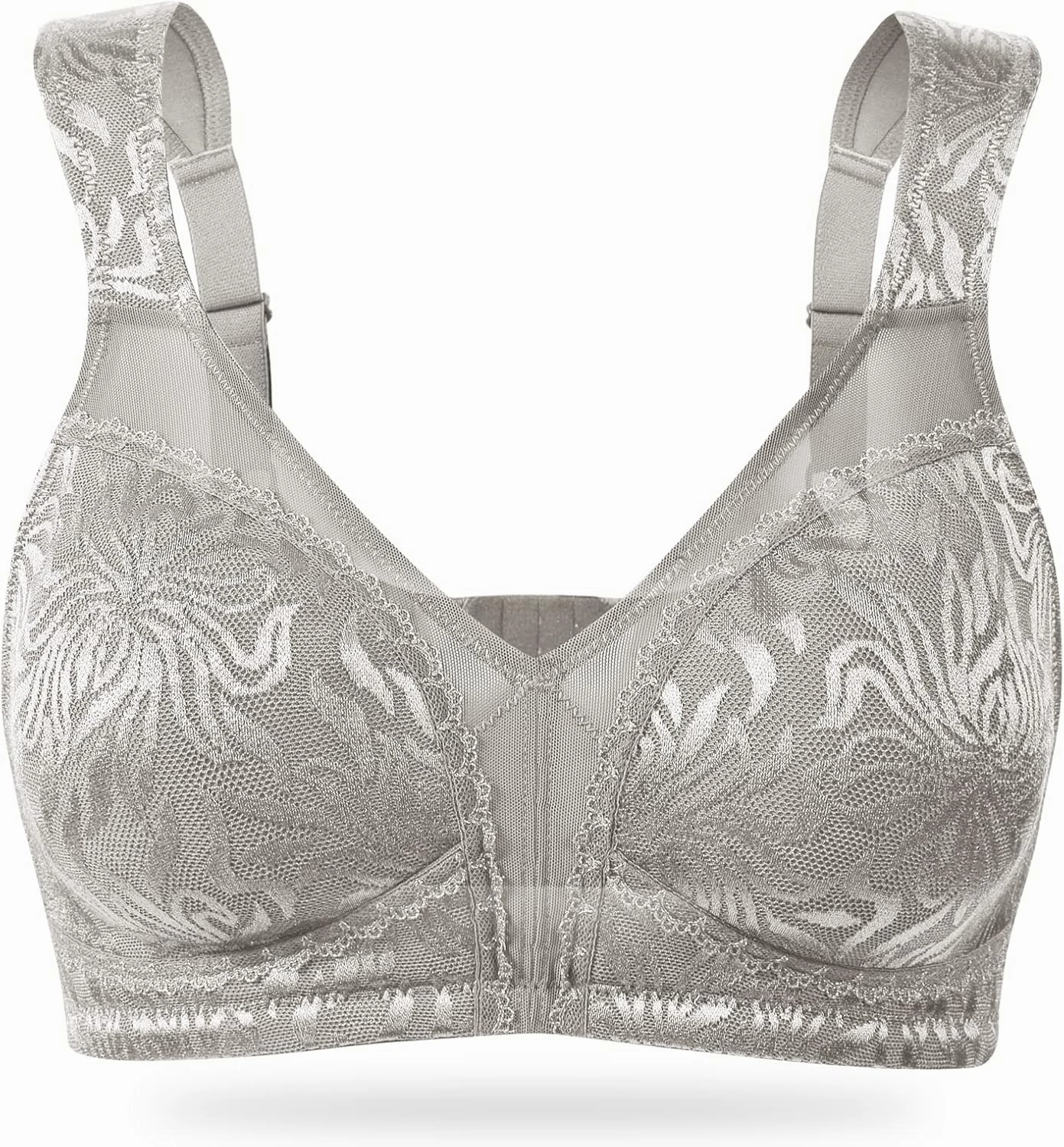 Wingslove Women's Full Coverage Non Padded Comfort Minimizer Wire-Free Bra Plus Size