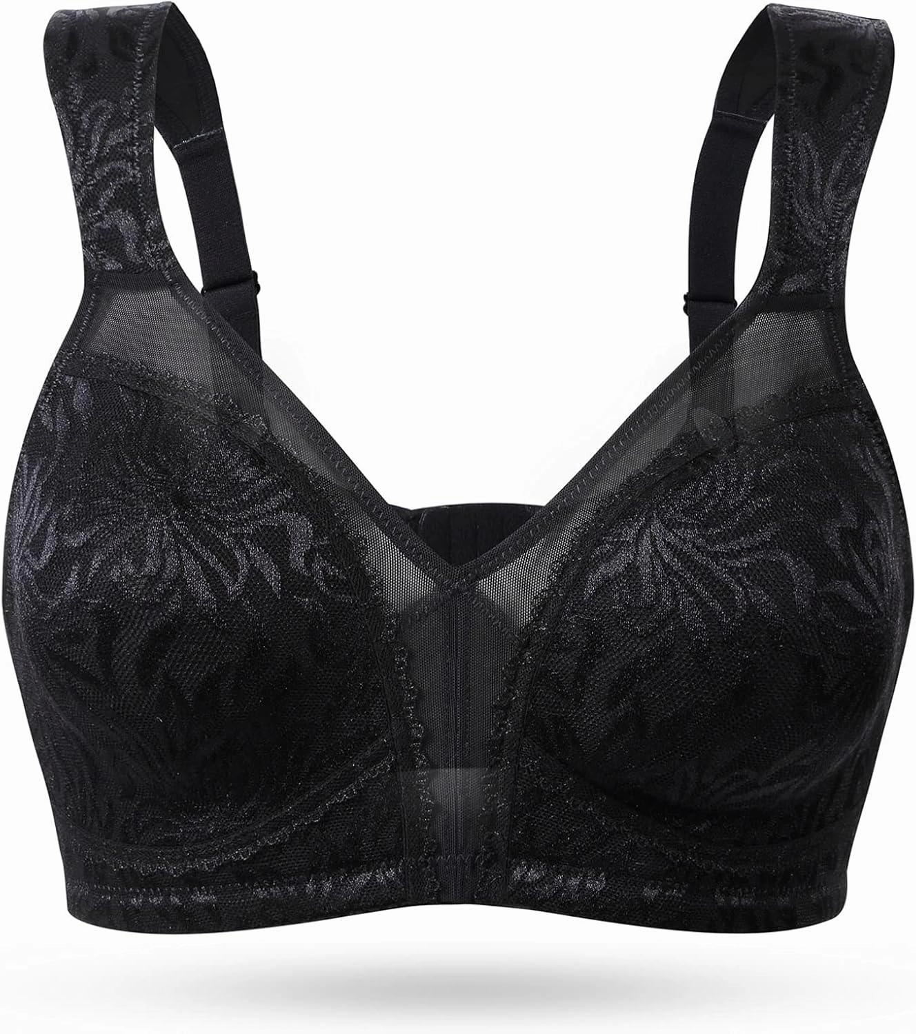 Wingslove Women's Full Coverage Non Padded Comfort Minimizer Wire-Free Bra Plus Size