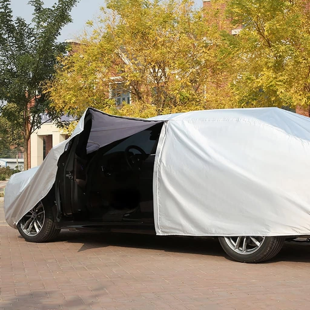 WOLWES Car Cover Are Suitable For BMW i5 eDrive40/M60 xDrive Limousine All-weather Windproof, Snowproof, Rainproof, UV-protected And Breathable All-season Universal With Side Door Zip Oxford Cloth Car