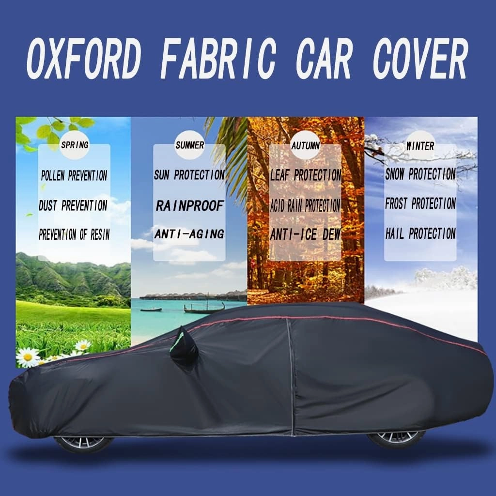 WOLWES Car Cover Are Suitable For BMW i5 eDrive40/M60 xDrive Limousine All-weather Windproof, Snowproof, Rainproof, UV-protected And Breathable All-season Universal With Side Door Zip Oxford Cloth Car