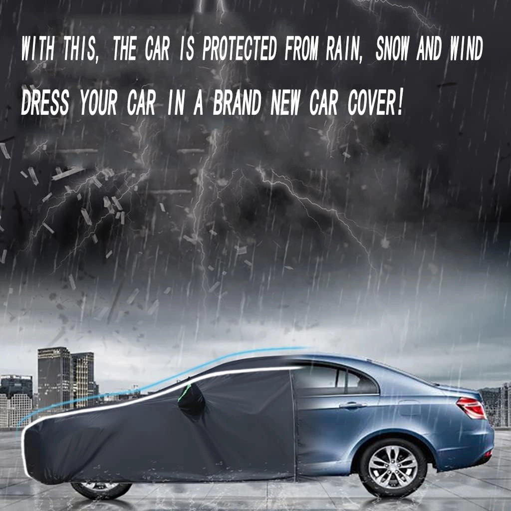 WOLWES Car Cover Are Suitable For BMW i5 eDrive40/M60 xDrive Limousine All-weather Windproof, Snowproof, Rainproof, UV-protected And Breathable All-season Universal With Side Door Zip Oxford Cloth Car