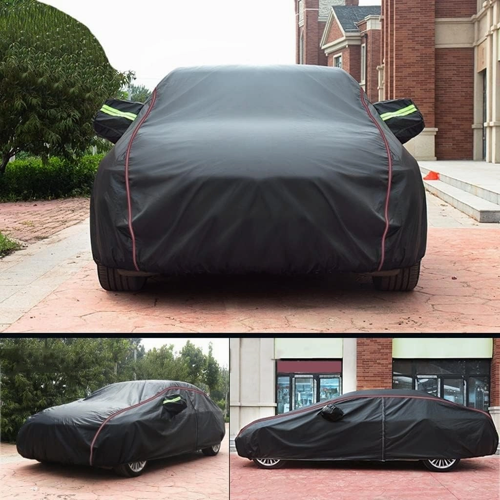 WOLWES Car Cover are Suitable for McLaren 620R All-Weather Windproof, Snowproof, Rainproof, UV-Protected and Breathable All-Season Universal with Side Door Zip Oxford Cloth Car Cover (Color : Black)