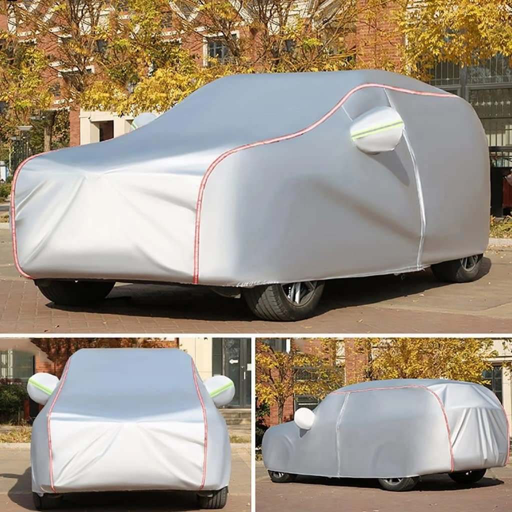 WOLWES Car Covers Are Suitable For Volvo XC40 Recharge 2019-2024 All-weather Windproof, Snowproof, Rainproof, UV-protected And Breathable All-season Universal With Side Door Zip Oxford Cloth Car Cover