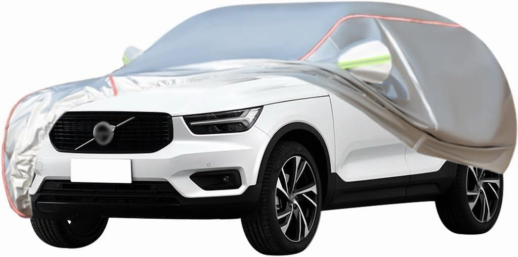 WOLWES Car Covers Are Suitable For Volvo XC40 Recharge 2019-2024 All-weather Windproof, Snowproof, Rainproof, UV-protected And Breathable All-season Universal With Side Door Zip Oxford Cloth Car Cover